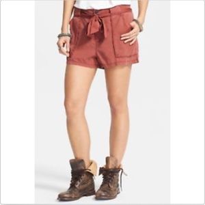 Free People New Women's Drippy Tercel Shorts Red 6